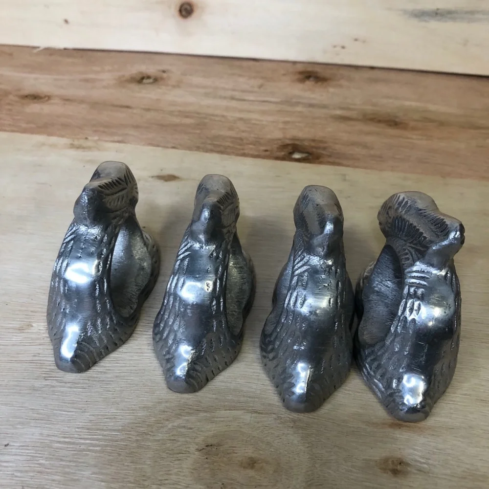 Silver bunny napkin rings